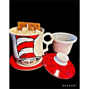 Christmas Marshmallow Dr. Seuss Tea Cup & Saucer Candle